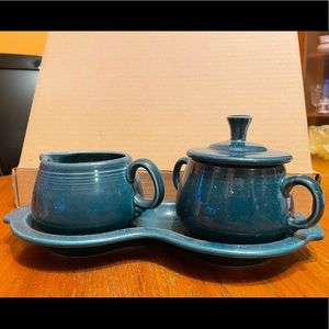 Fiestaware creamer and sugar set